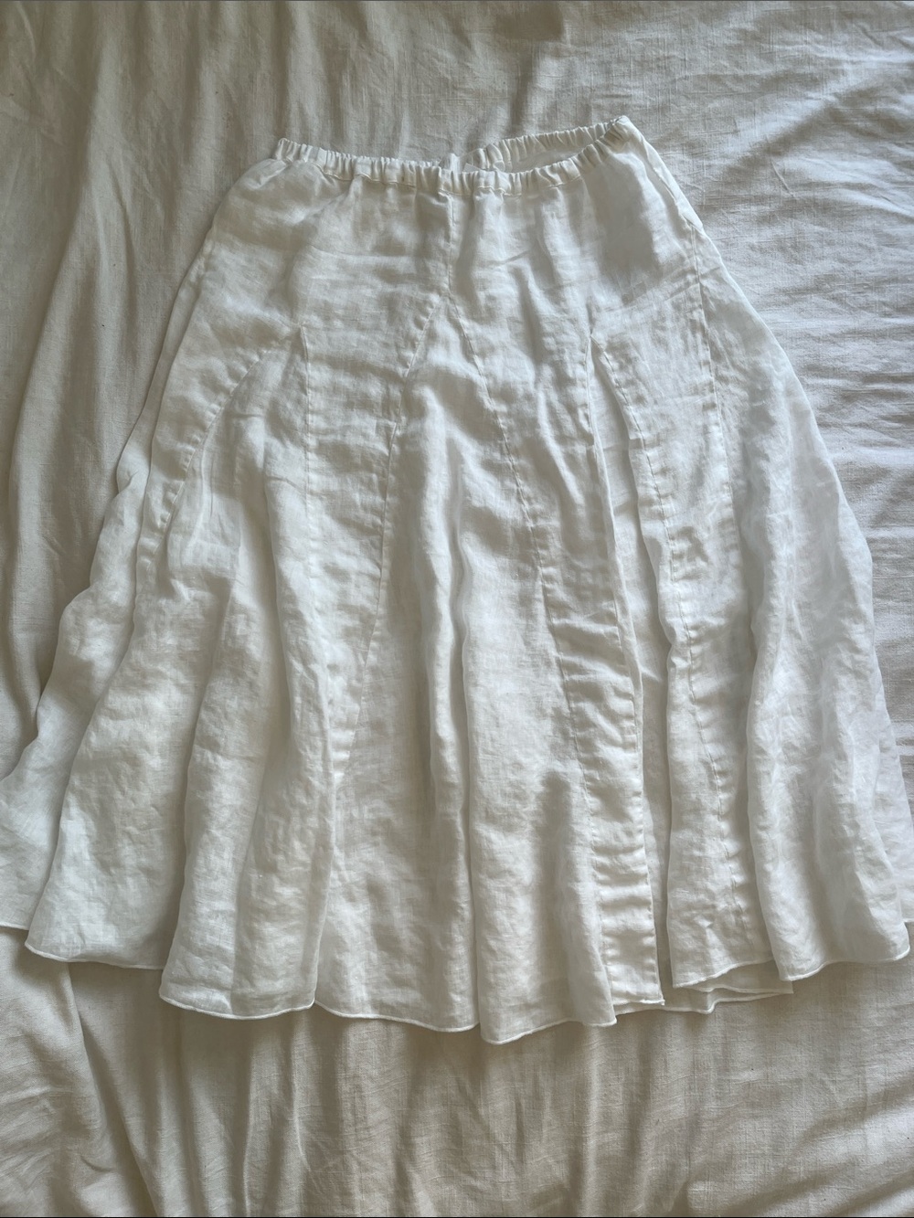 CP Shades Fanny 100% Linen White Midi Skirt - Picture 8 of 13